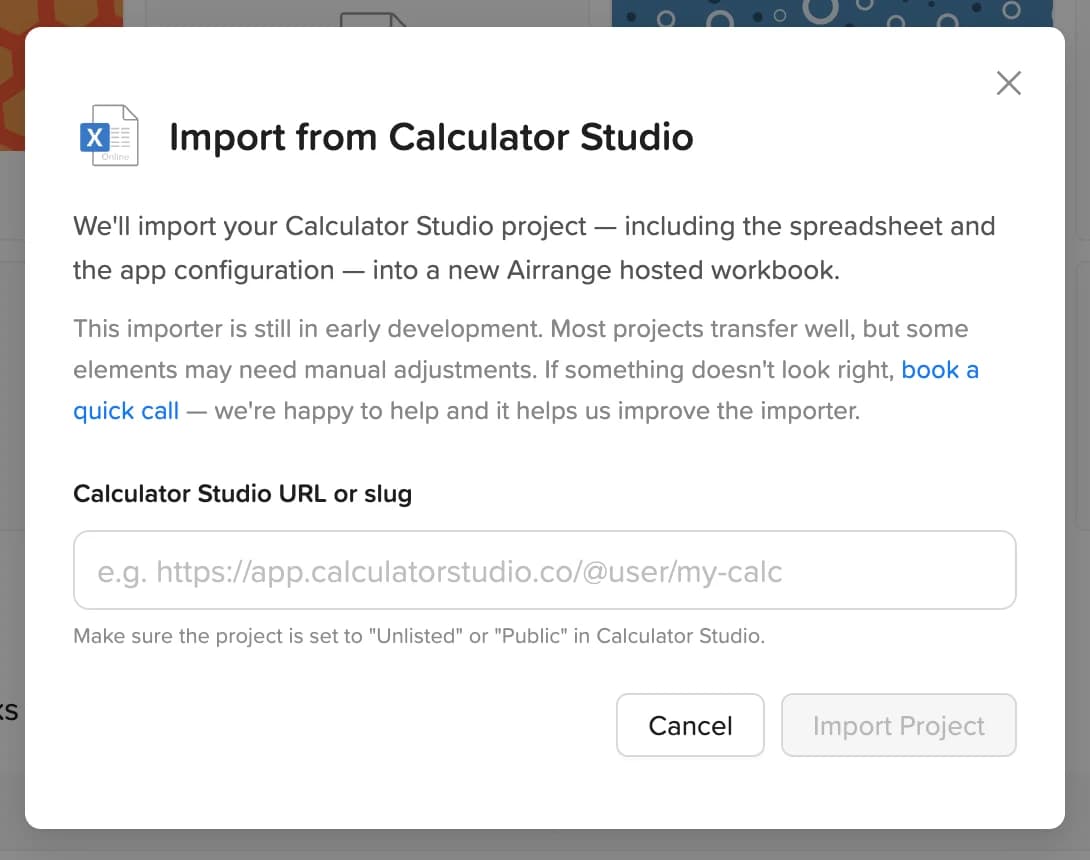 Import from Calculator Studio