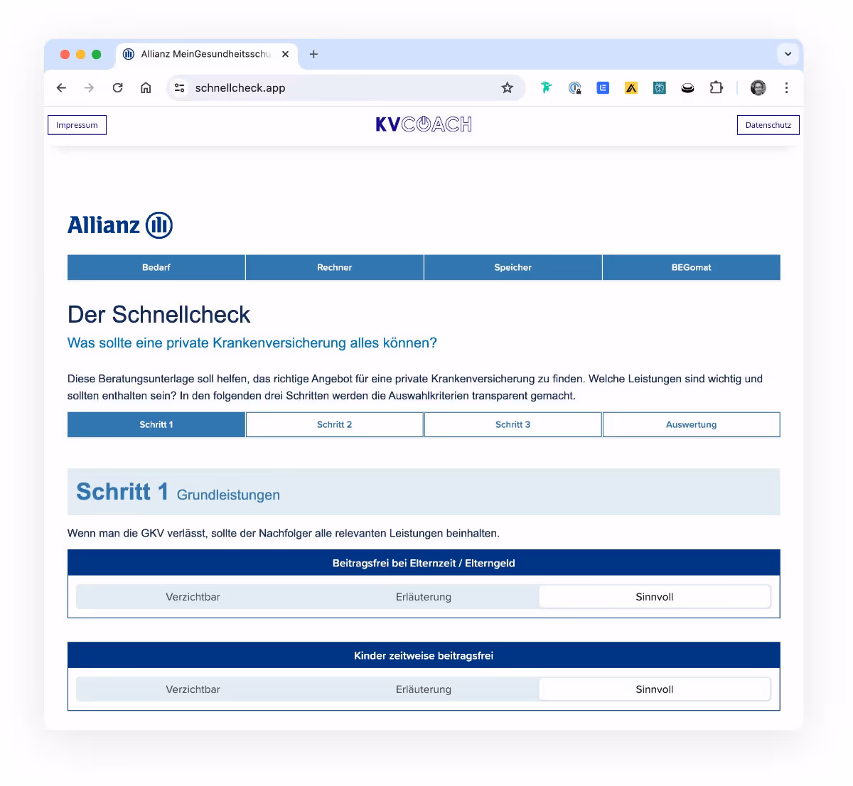 Embedded website calculator